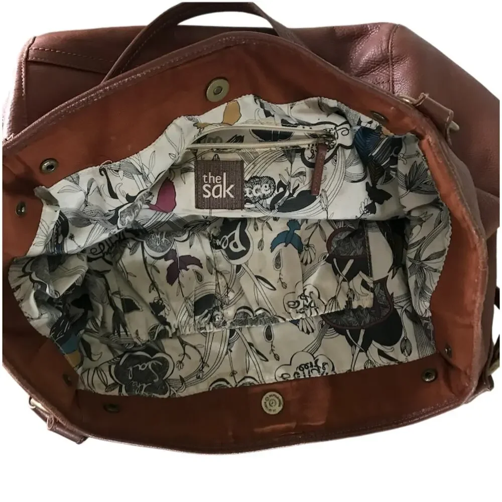 THE SAK Leather Tote Bag Brown Adjustable Office Everyday Travel Lifestyle Work - Picture 7 of 7